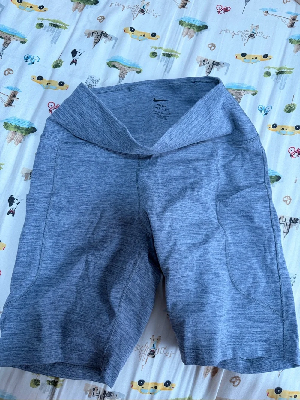 Nike Women’s Gray Heathered Bike Shorts with Pockets